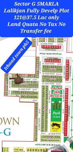 5 Marla Plot for sale in Sector G - Lalak Jan Block, Bahria Town, Lahore - (ID-17031)