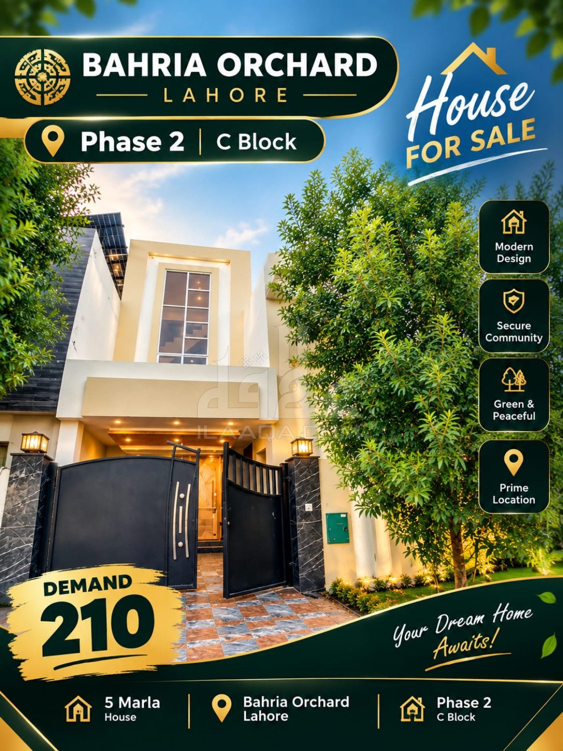 5 Marla House for sale in Phase 2 - C Block, Bahria Orchard, Lahore - (ID-17064)