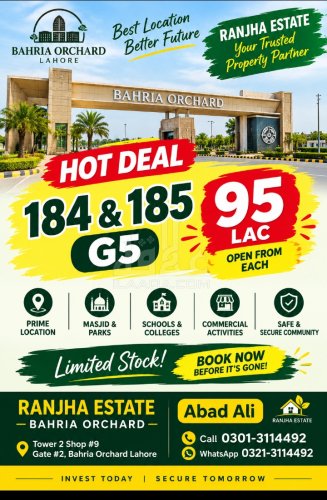 5 Marla Plot for sale in Phase 4 - G5 Commercial, Bahria Orchard, Lahore - (ID-17072)