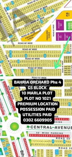 10 Marla Plot for sale in Phase 4 - G5 Block, Bahria Orchard, Lahore - (ID-17087)