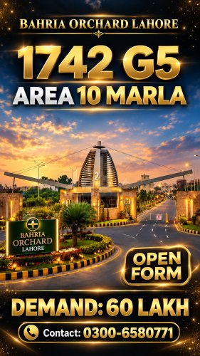 10 Marla Plot for sale in Phase 4 - G5 Block, Bahria Orchard, Lahore - (ID-17094)