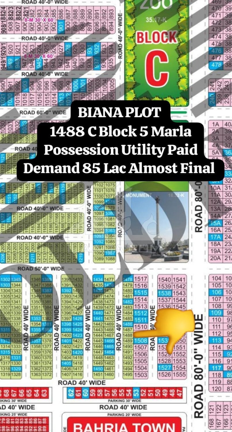 5 Marla Plot for sale in Phase 2 - C Block, Bahria Orchard, Lahore - (ID-17154)