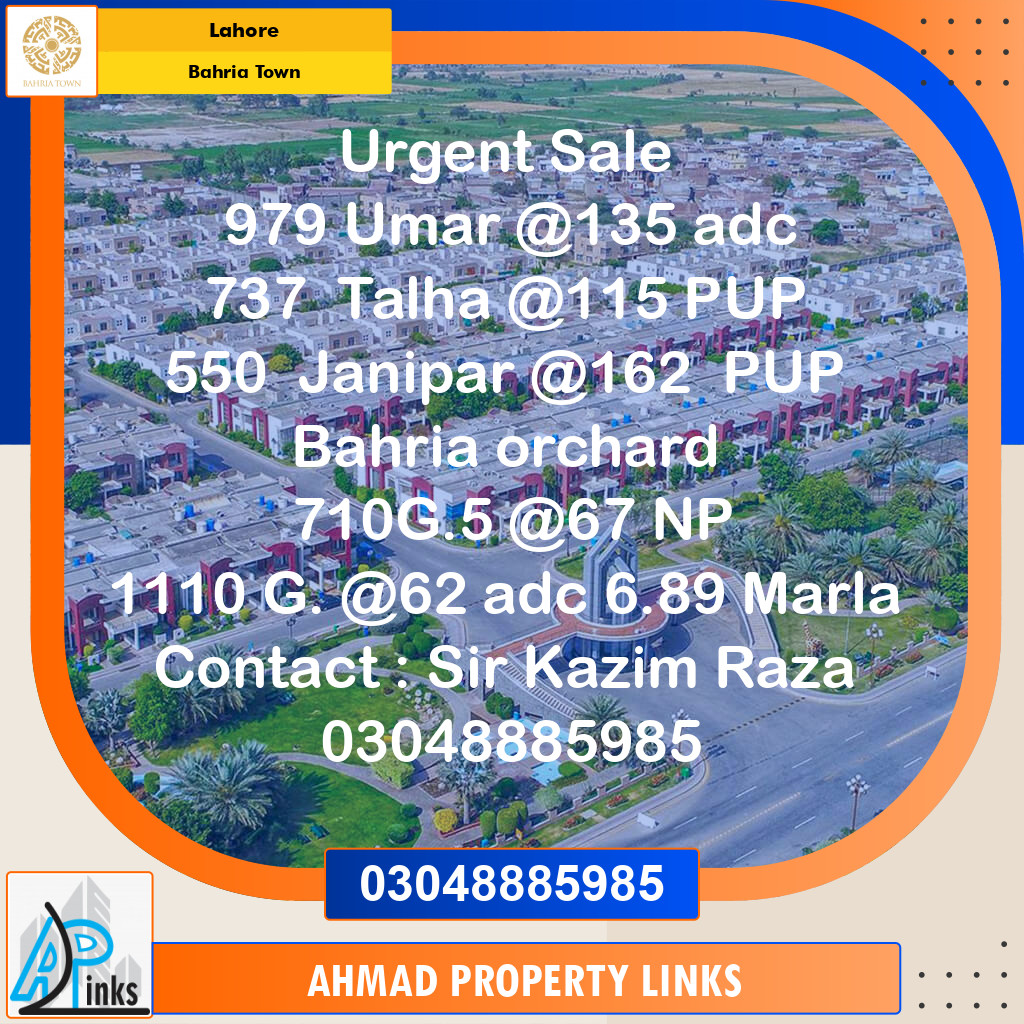 Residential Plot for Sale in Bahria Town, Lahore - (BP-104276)