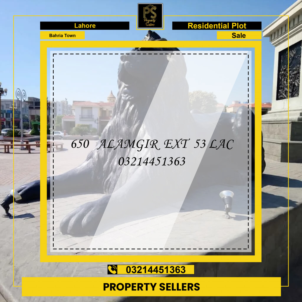 Residential Plot for Sale in Bahria Town, Lahore - (BP-104290)