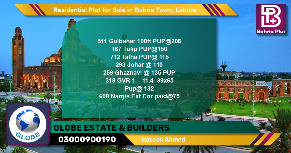 Residential Plot for Sale in Bahria Town, Lahore - (BP-104291)