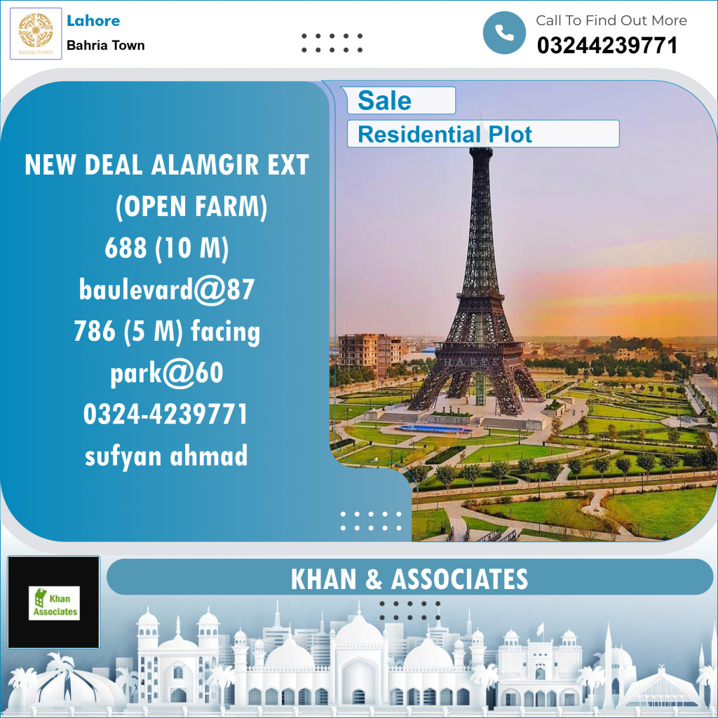 Residential Plot for Sale in Bahria Town, Lahore - (BP-104296)