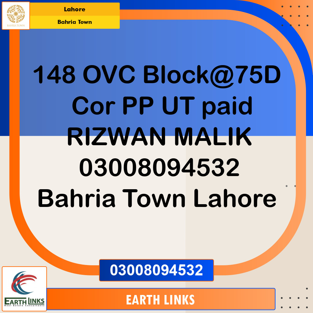 Residential Plot for Sale in Bahria Town, Lahore - (BP-104362)