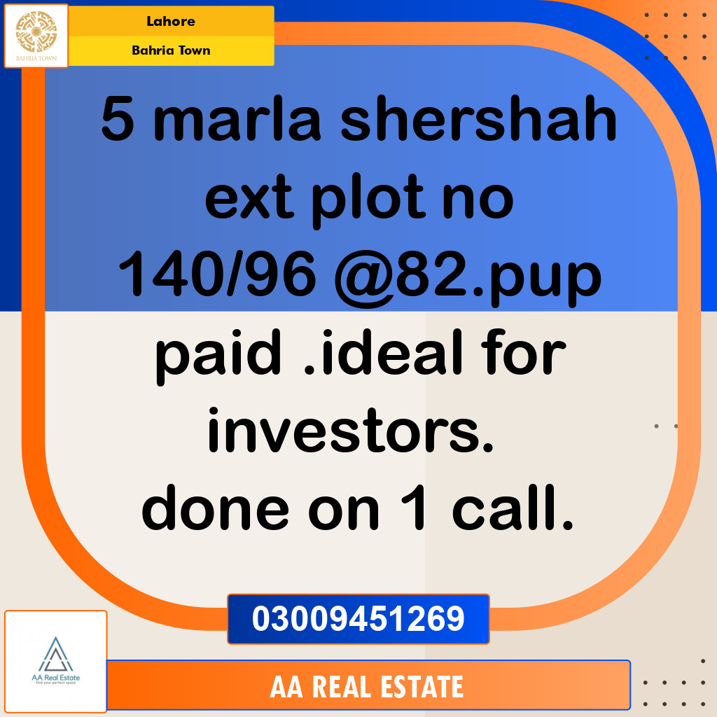 Residential Plot for Sale in Bahria Town, Lahore - (BP-104367)