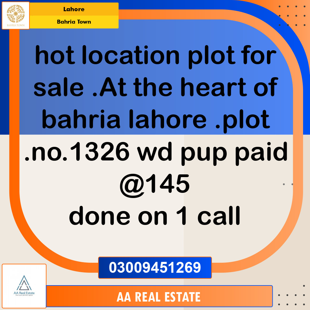 Residential Plot for Sale in Bahria Town, Lahore - (BP-104411)