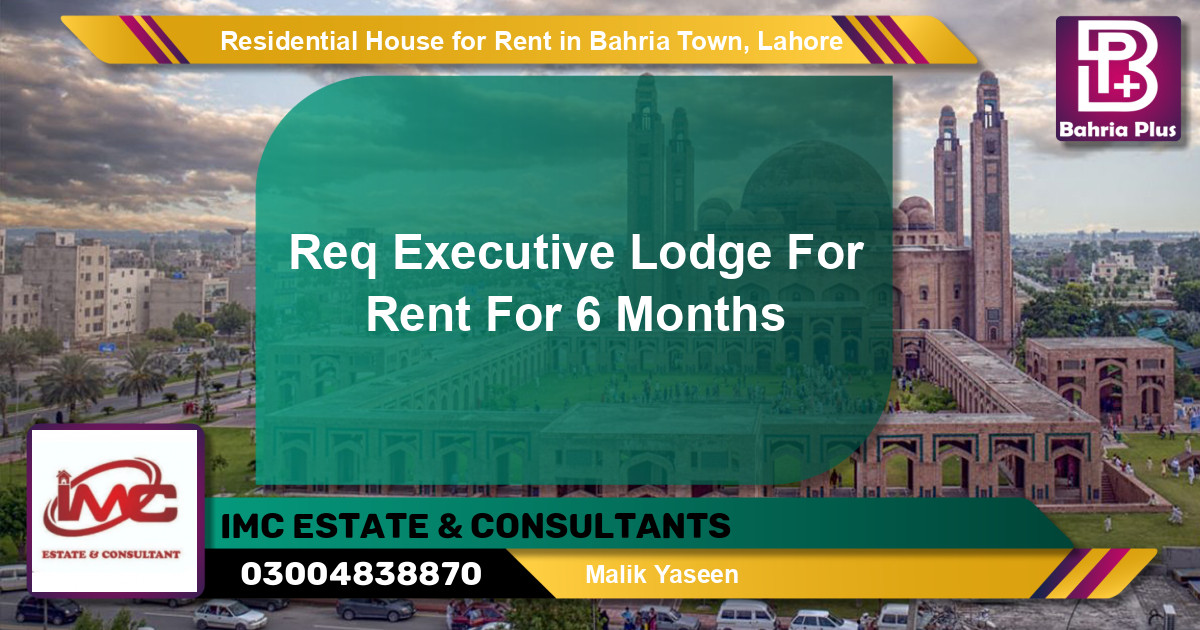 Residential House for Rent in Bahria Town, Lahore - (BP-107166)