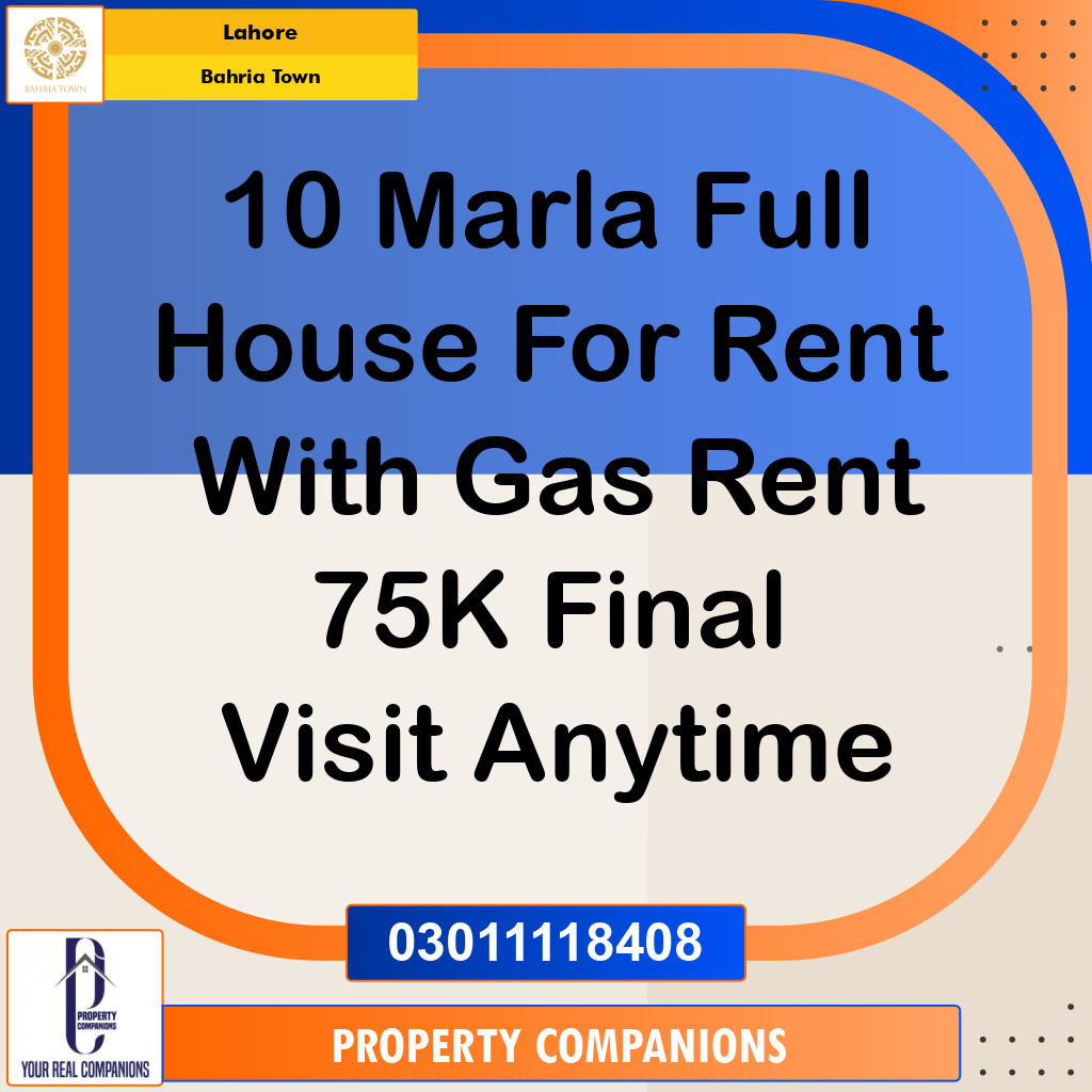 Residential House for Rent in Bahria Town, Lahore - (BP-107211)