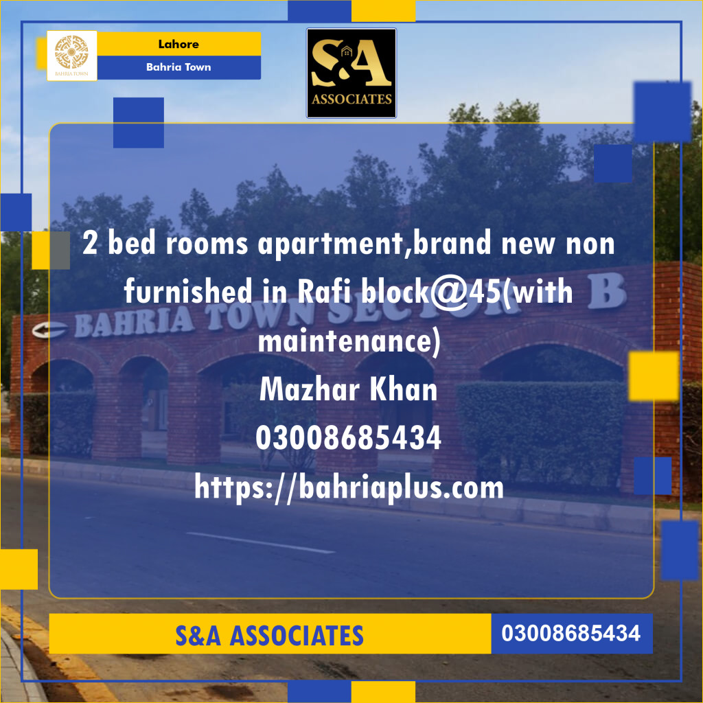 Residential Apartment for Rent in Bahria Town, Lahore - (BP-108061)