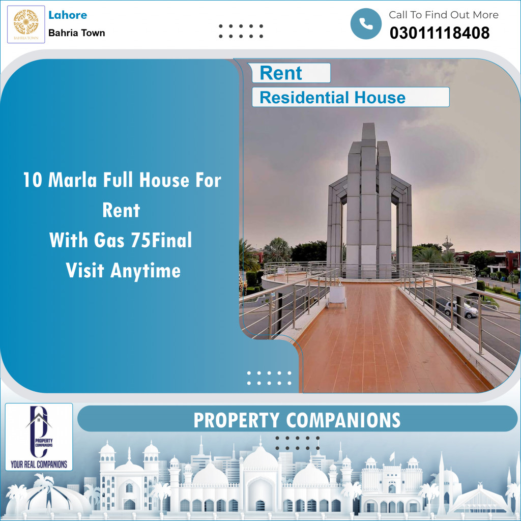 Residential House for Rent in Bahria Town, Lahore - (BP-108123)