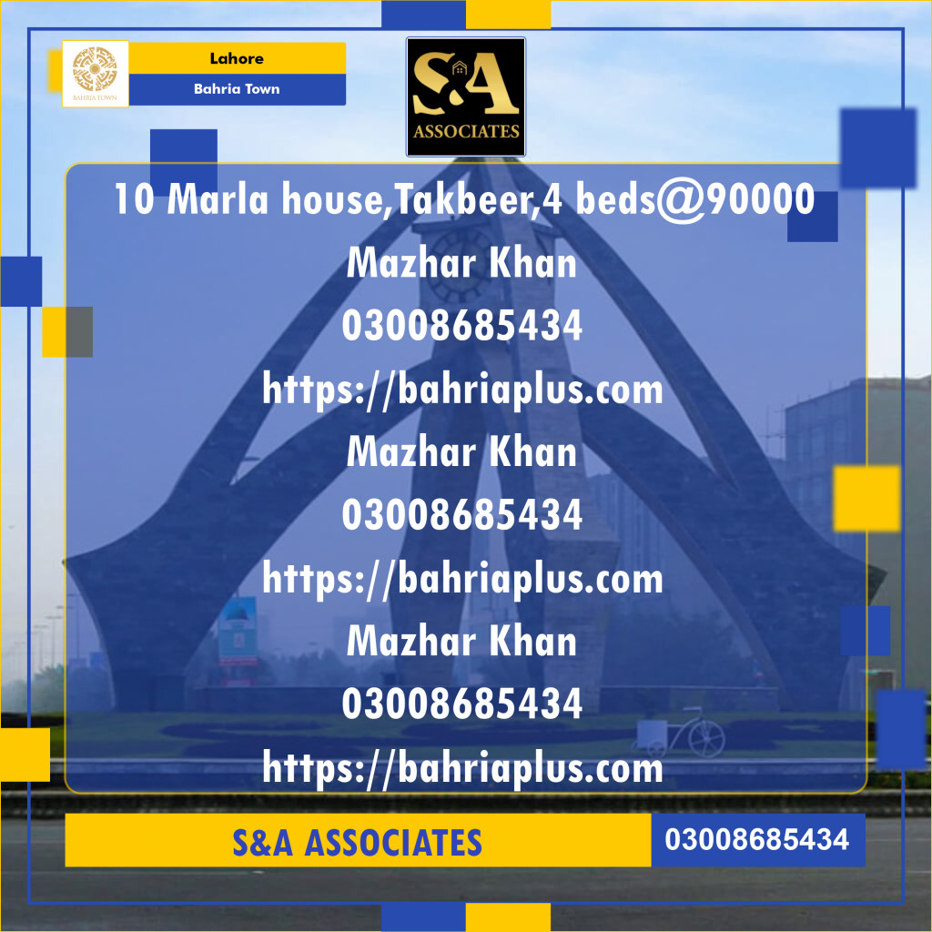 Residential House for Rent in Bahria Town, Lahore - (BP-108437)