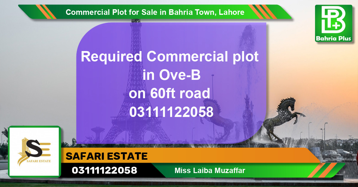 Commercial Plot for Sale in Overseas B -  Bahria Town, Lahore - (BP-110505)