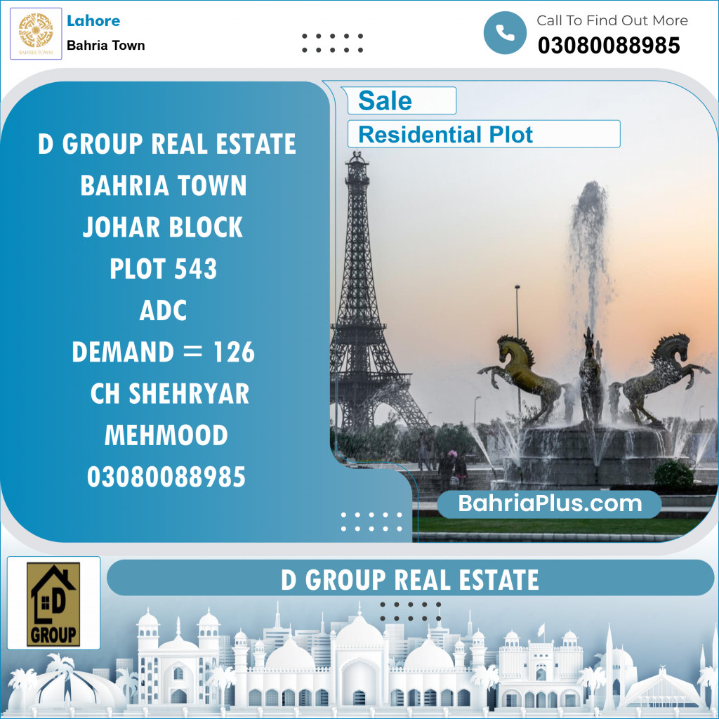 Residential Plot for Sale in Bahria Town, Lahore - (BP-110513)