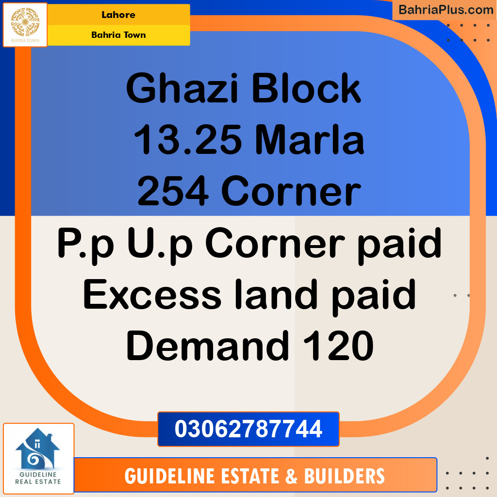 Residential Plot for Sale in Sector F - Ghazi Block -  Bahria Town, Lahore - (BP-111007)