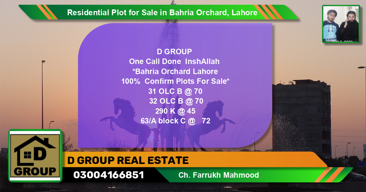 Residential Plot for Sale in Bahria Orchard, Lahore - (BP-111196)