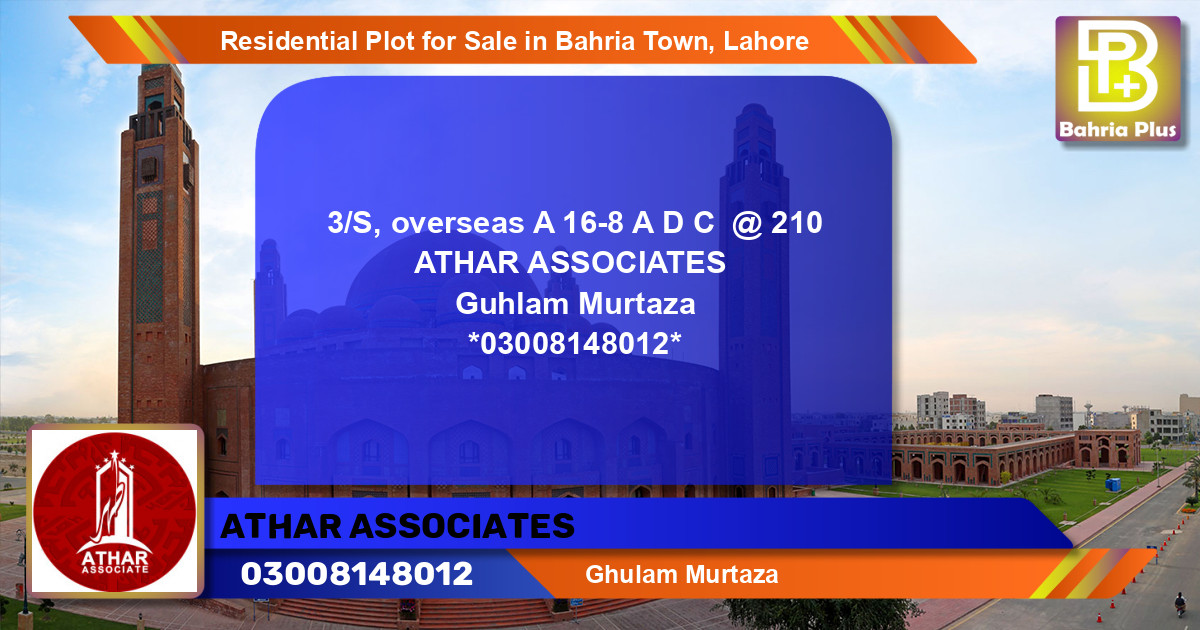 Residential Plot for Sale in Bahria Town, Lahore - (BP-111274)