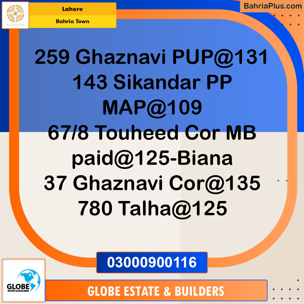 Residential Plot for Sale in Bahria Town, Lahore - (BP-111358)