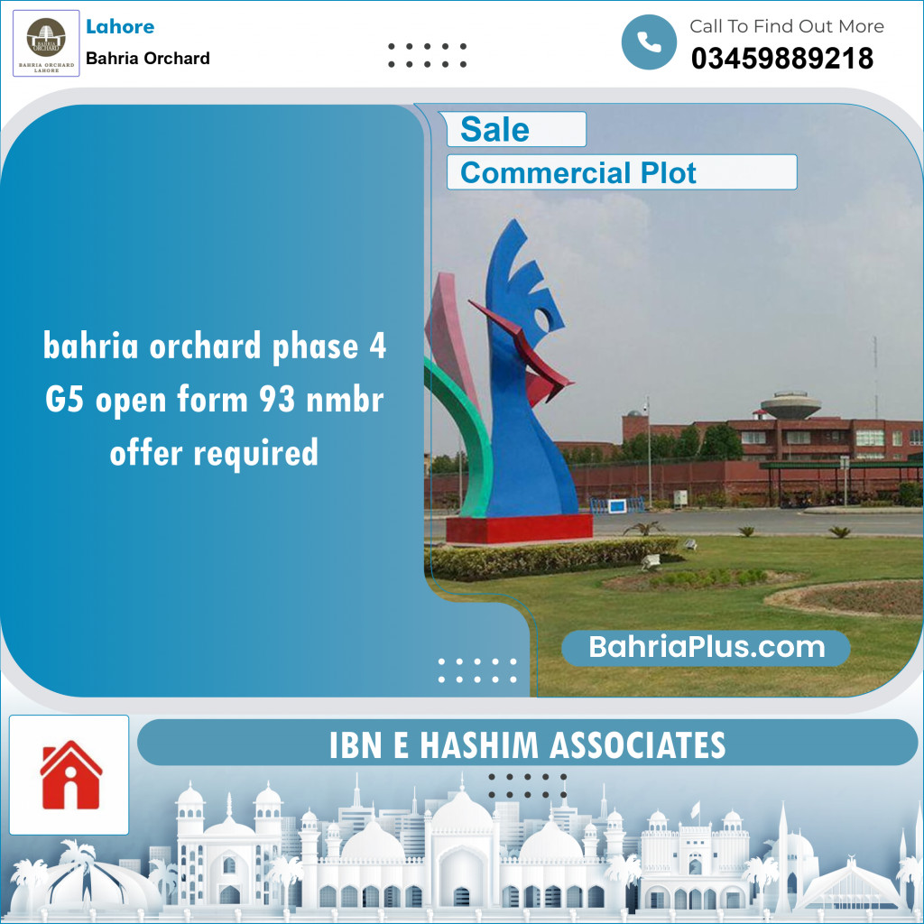 Commercial Plot for Sale in Bahria Orchard, Lahore - (BP-111507)