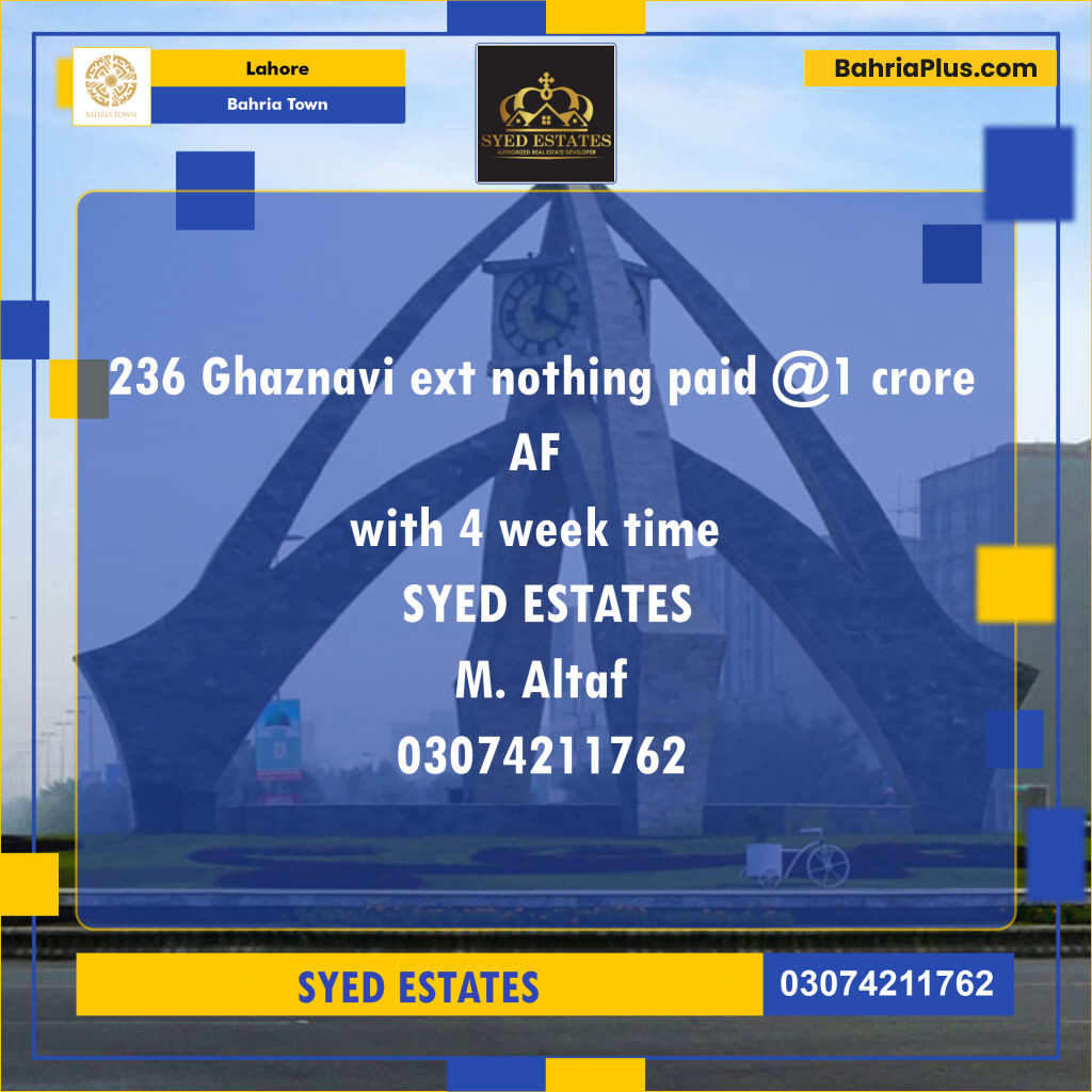 Residential Plot for Sale in Bahria Town, Lahore - (BP-112997)