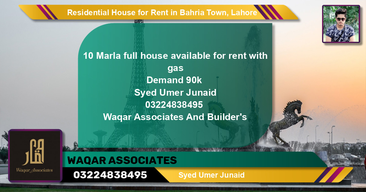 Residential House for Rent in Bahria Town, Lahore - (BP-113538)