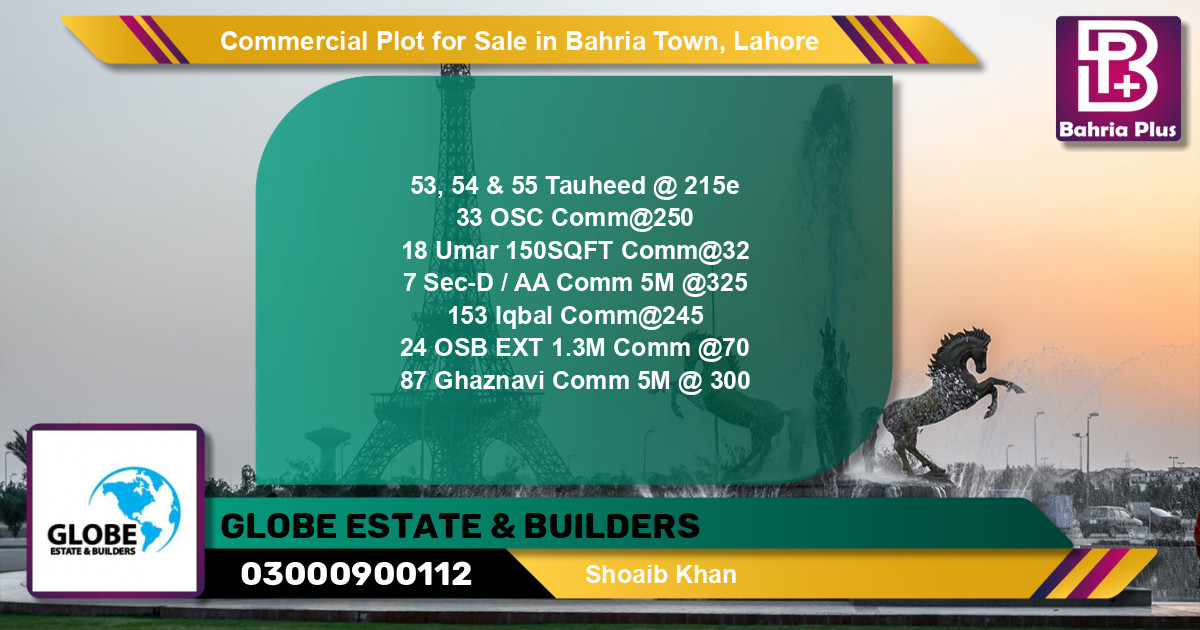 Commercial Plot for Sale in Bahria Town, Lahore - (BP-114218)