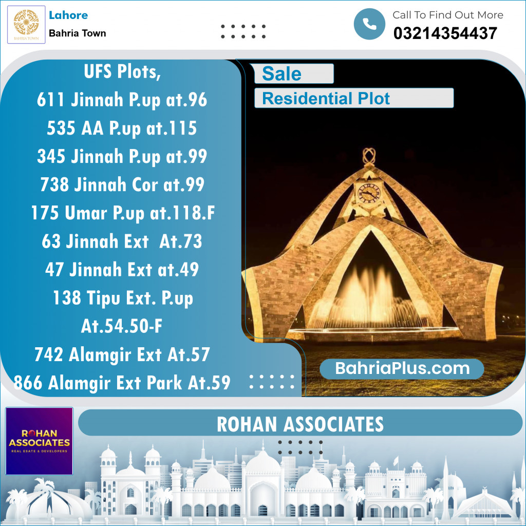 Residential Plot for Sale in Bahria Town, Lahore - (BP-114313)