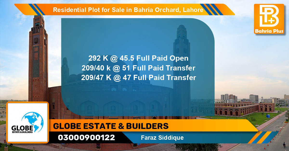 Residential Plot for Sale in Bahria Orchard, Lahore - (BP-114720)