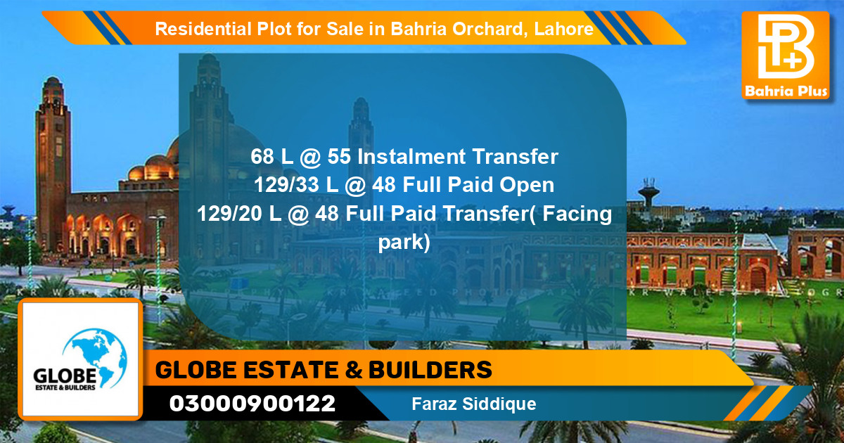 Residential Plot for Sale in Bahria Orchard, Lahore - (BP-114722)