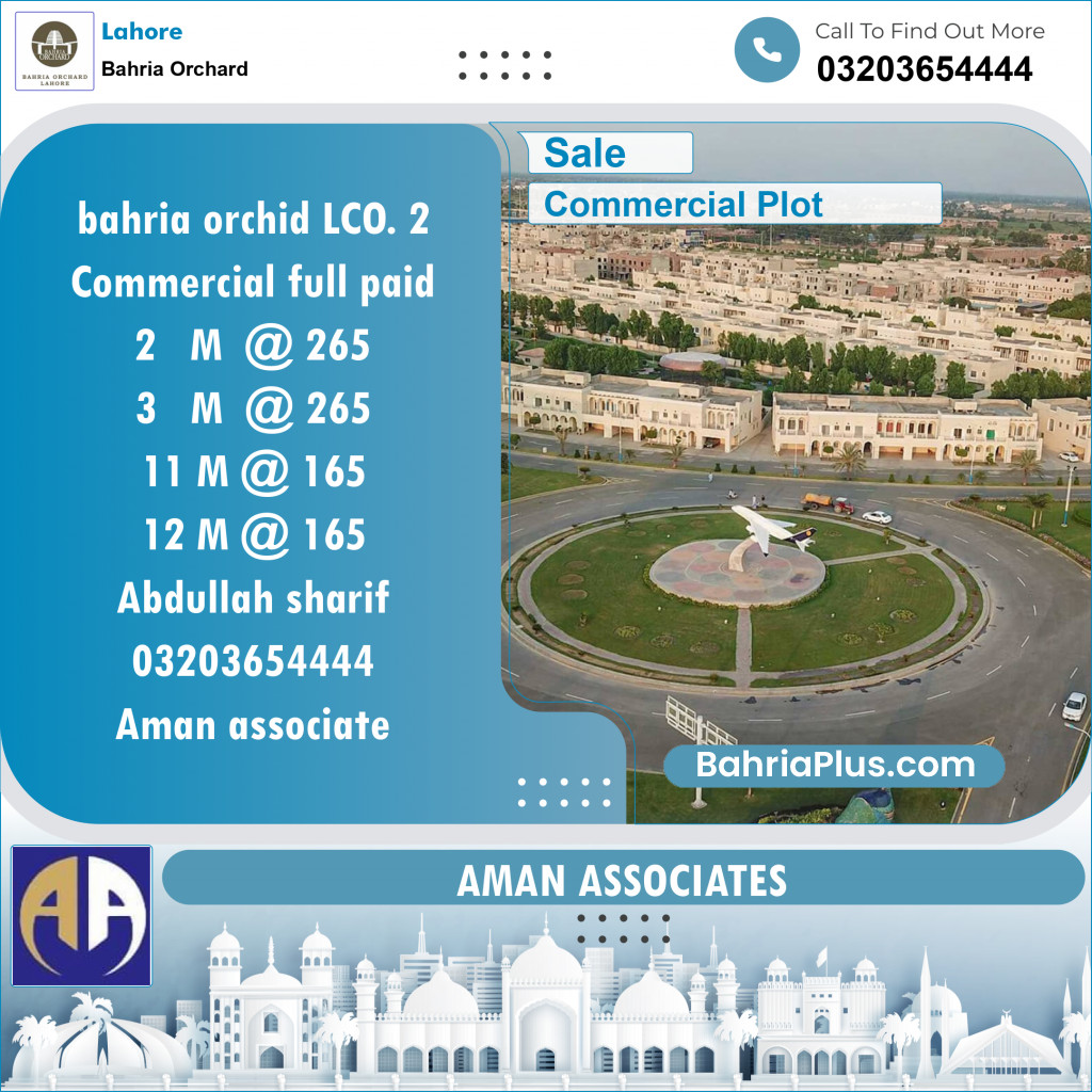 Commercial Plot for Sale in Bahria Orchard, Lahore - (BP-114728)