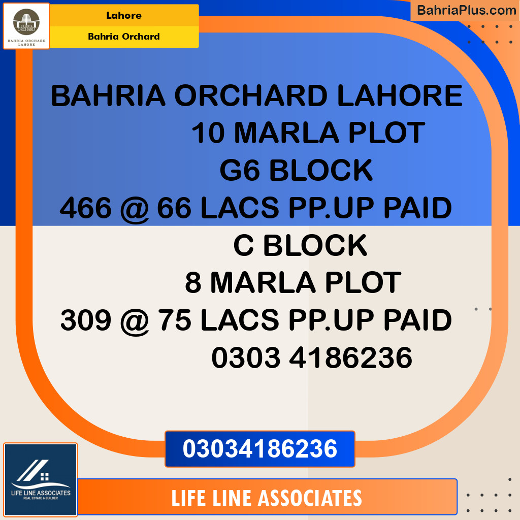 Residential Plot for Sale in Bahria Orchard, Lahore - (BP-114761)