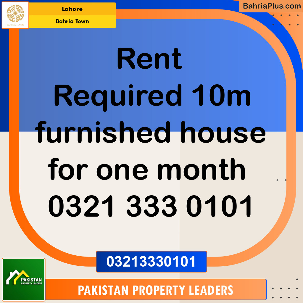 Residential House for Rent in Bahria Town, Lahore - (BP-114903)