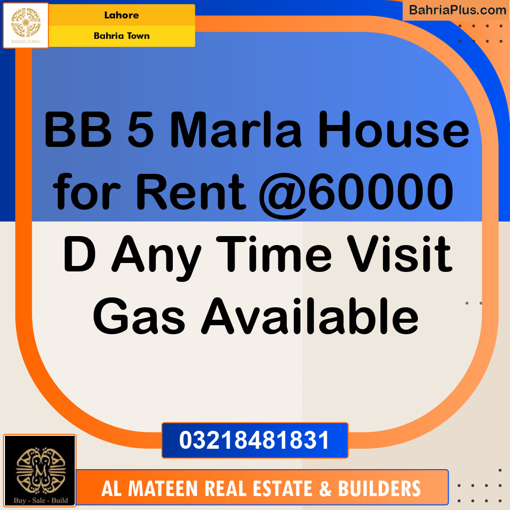 Residential House for Rent in Bahria Town, Lahore - (BP-115174)
