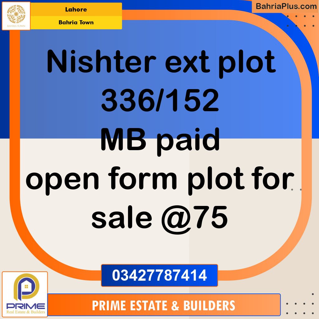 Residential Plot for Sale in Bahria Town, Lahore - (BP-115258)