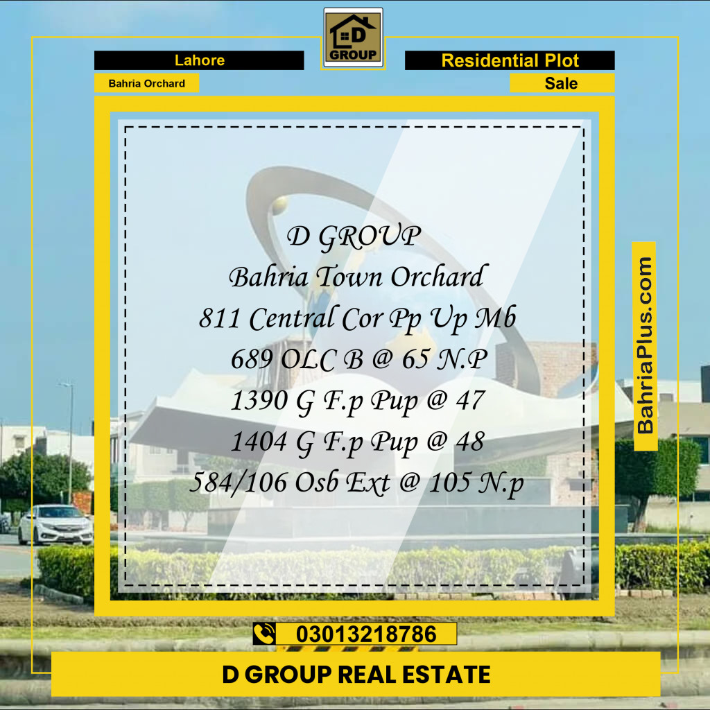 Residential Plot for Sale in Bahria Orchard, Lahore - (BP-115352)