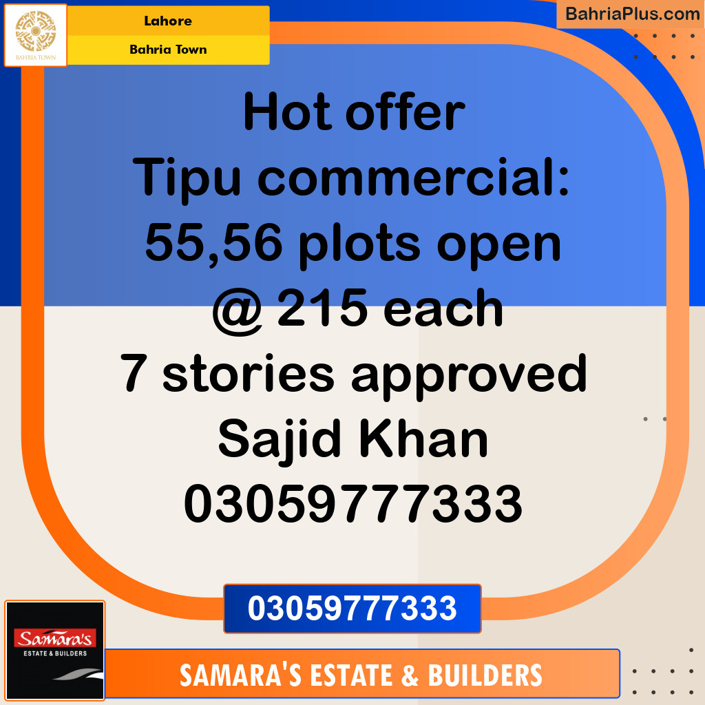Residential Plot for Sale in Bahria Town, Lahore - (BP-115844)