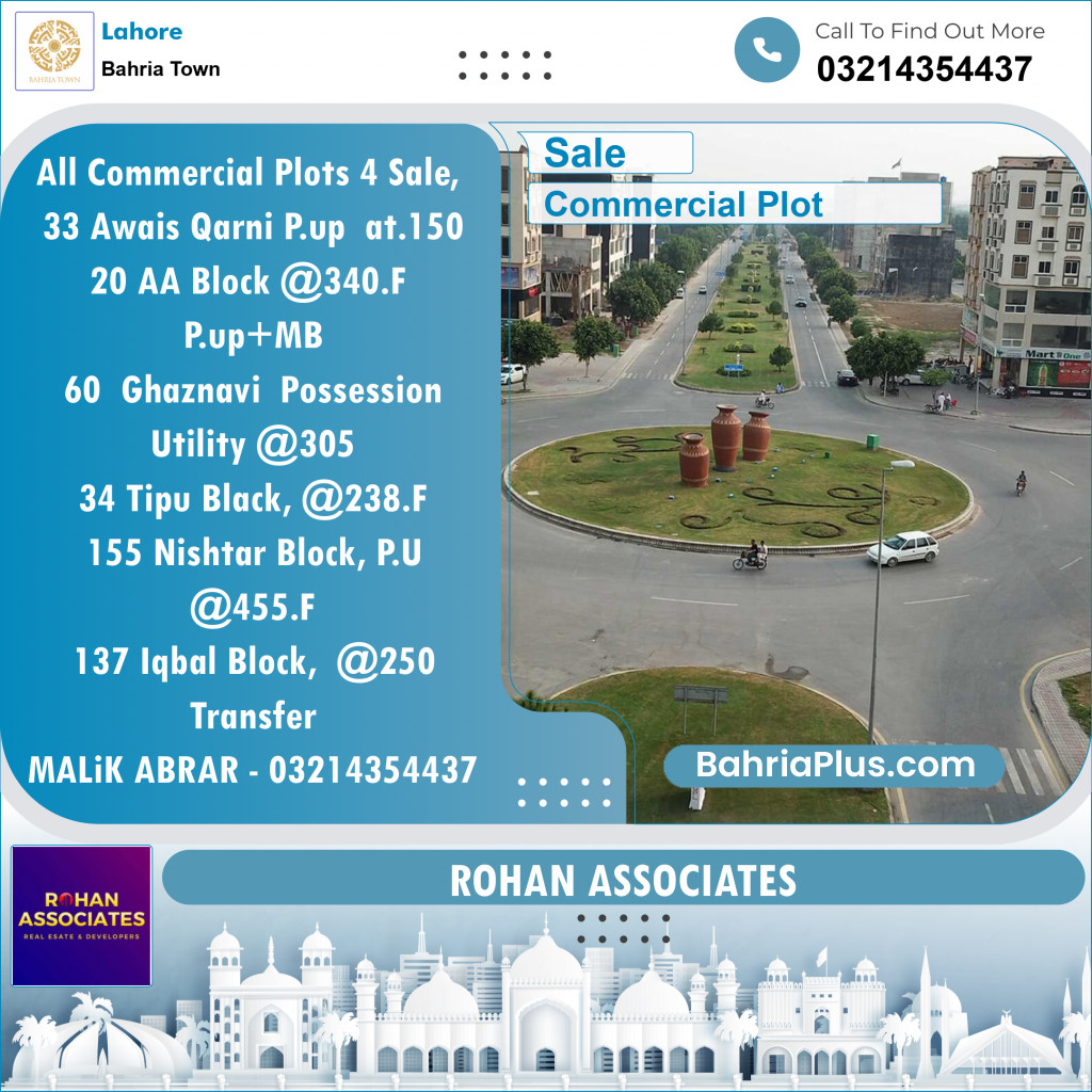 Commercial Plot for Sale in Bahria Town, Lahore - (BP-115853)