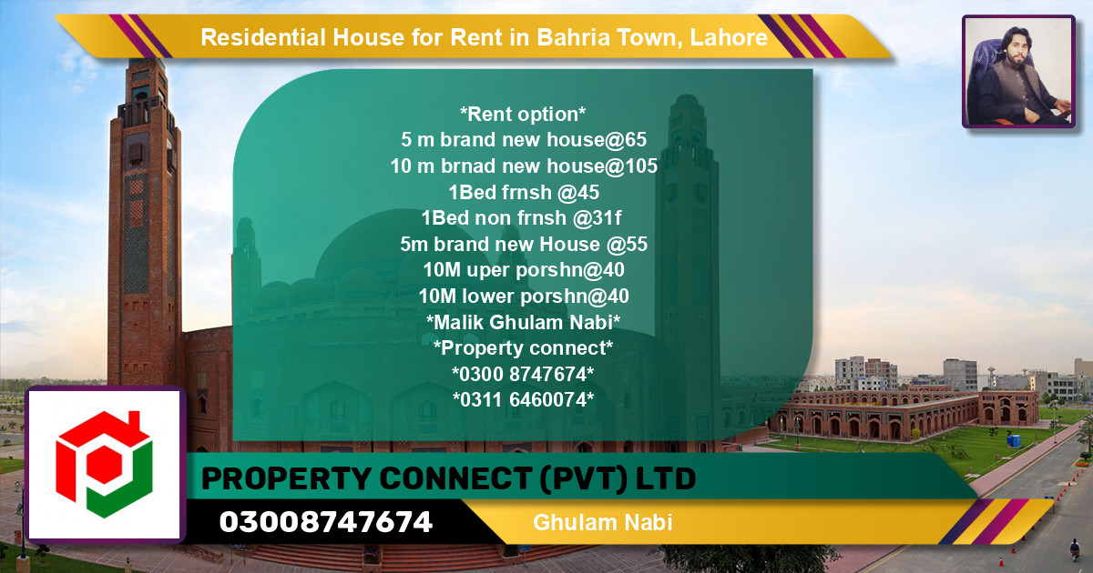 Residential House for Rent in Bahria Town, Lahore - (BP-116504)