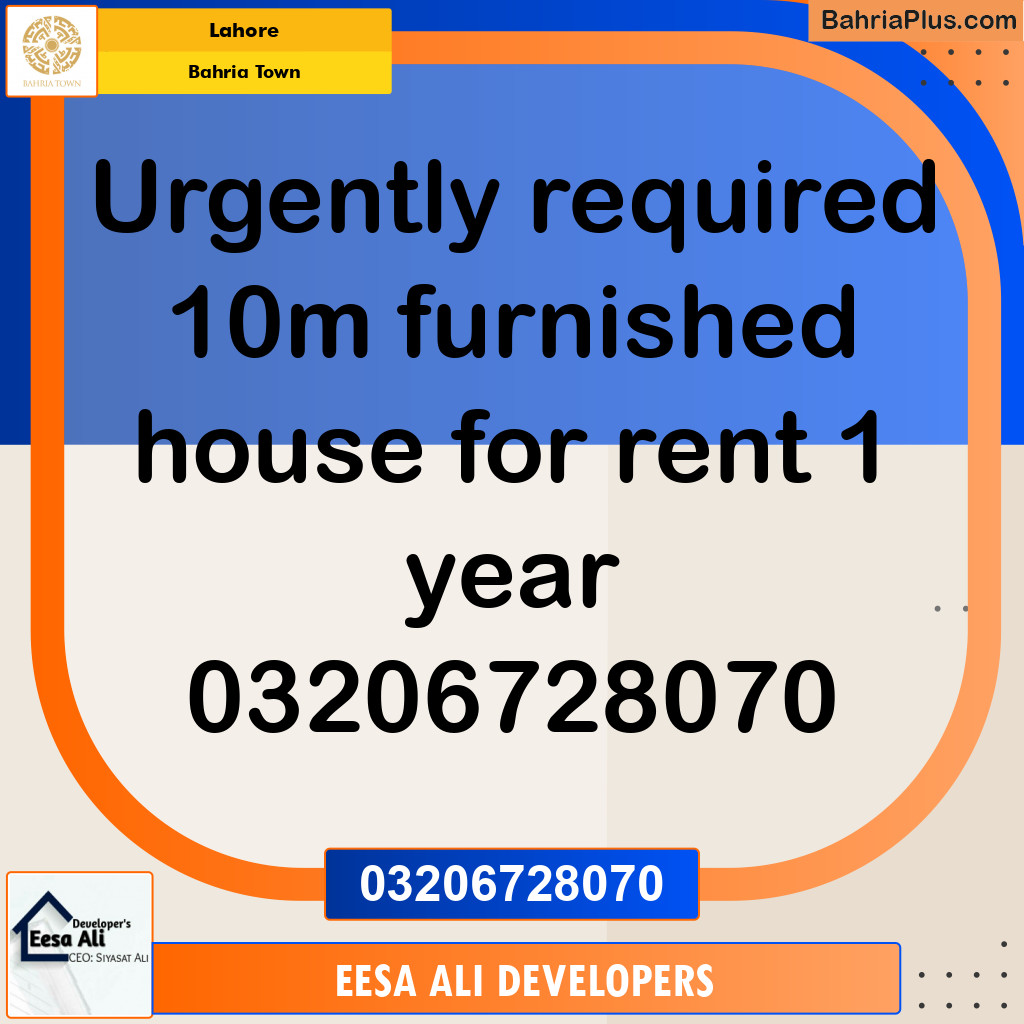 Residential House for Rent in Bahria Town, Lahore - (BP-116935)