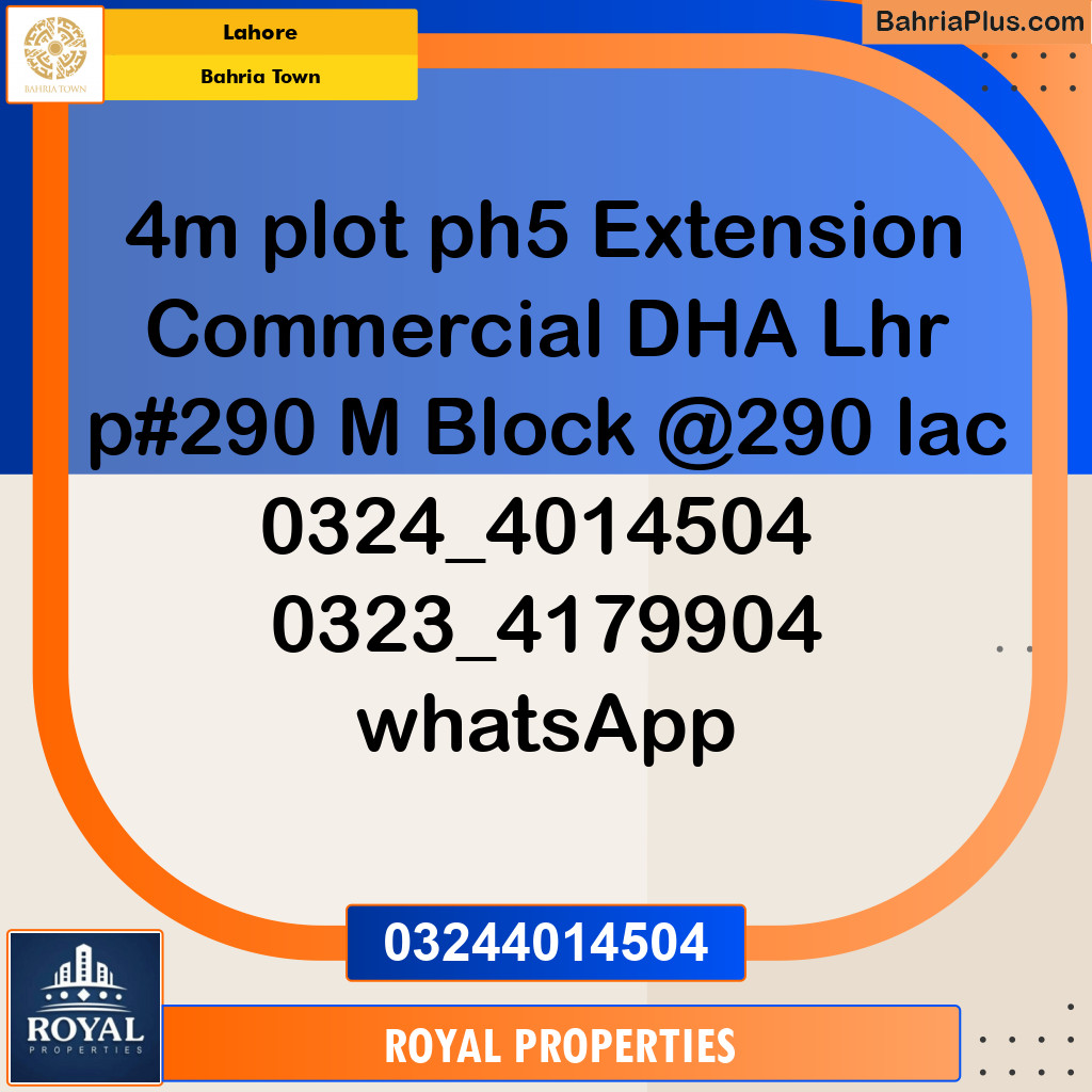 Commercial Plot for Sale in Bahria Town, Lahore - (BP-117336)