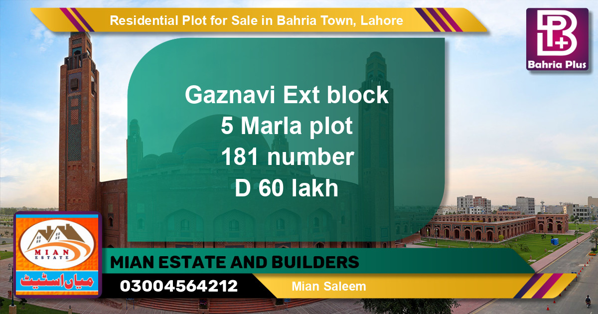 Residential Plot for Sale in Bahria Town, Lahore - (BP-118432)