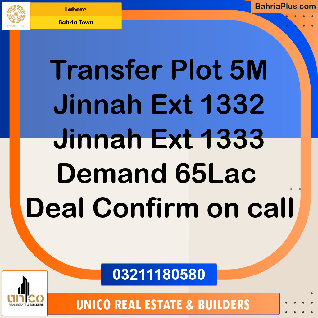 Residential Plot for Sale in Bahria Town, Lahore - (BP-118552)