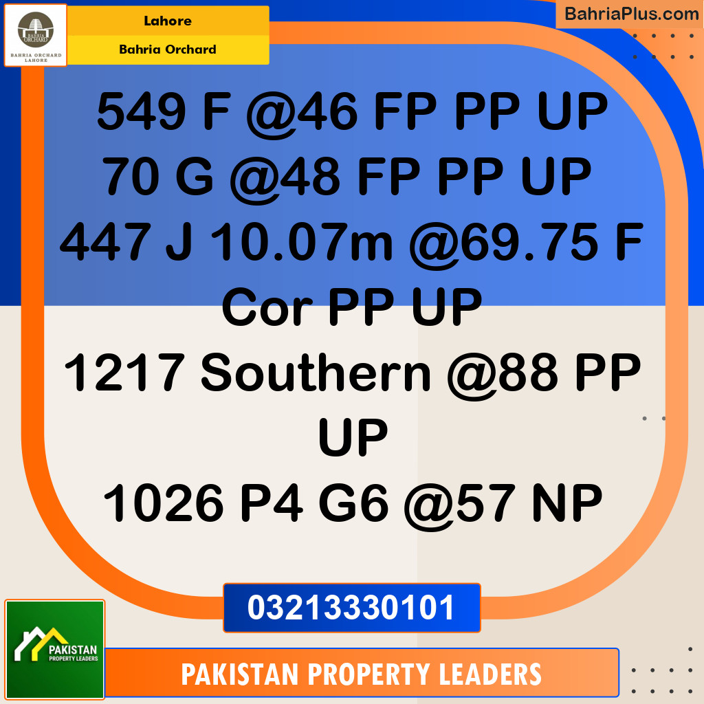 Residential Plot for Sale in Bahria Orchard, Lahore - (BP-118582)