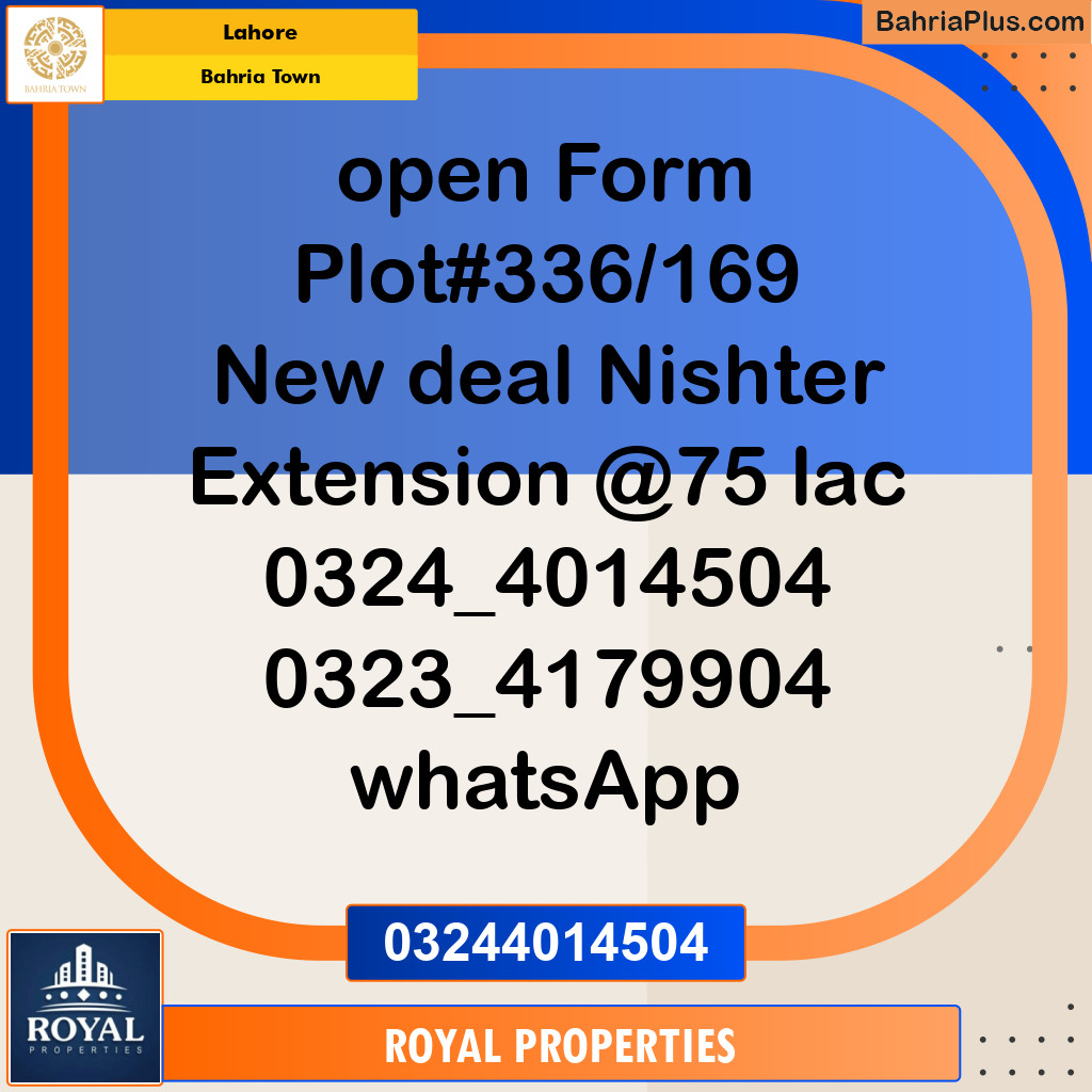 Residential Plot for Sale in Bahria Town, Lahore - (BP-118600)