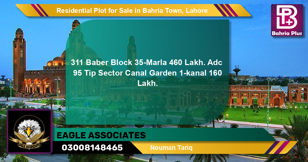 Residential Plot for Sale in Bahria Town, Lahore - (BP-118624)