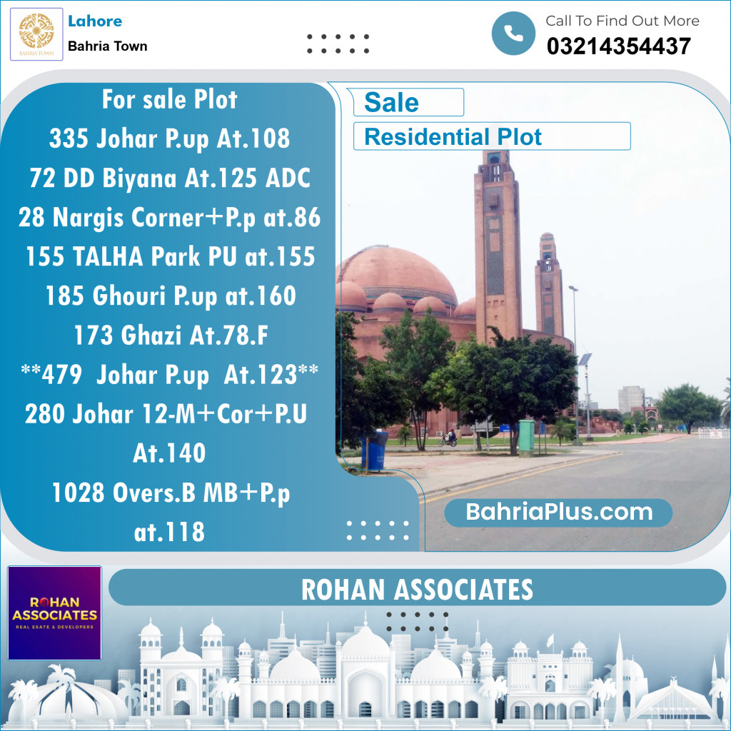 Residential Plot for Sale in Bahria Town, Lahore - (BP-118634)