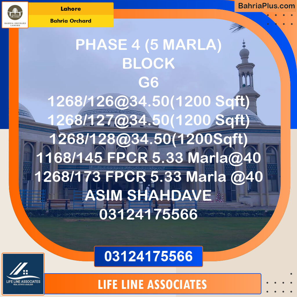 Residential Plot for Sale in Bahria Orchard, Lahore - (BP-118646)