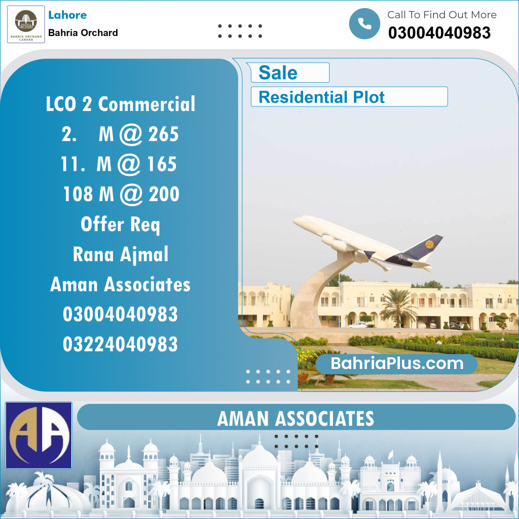 Residential Plot for Sale in Bahria Orchard, Lahore - (BP-118660)